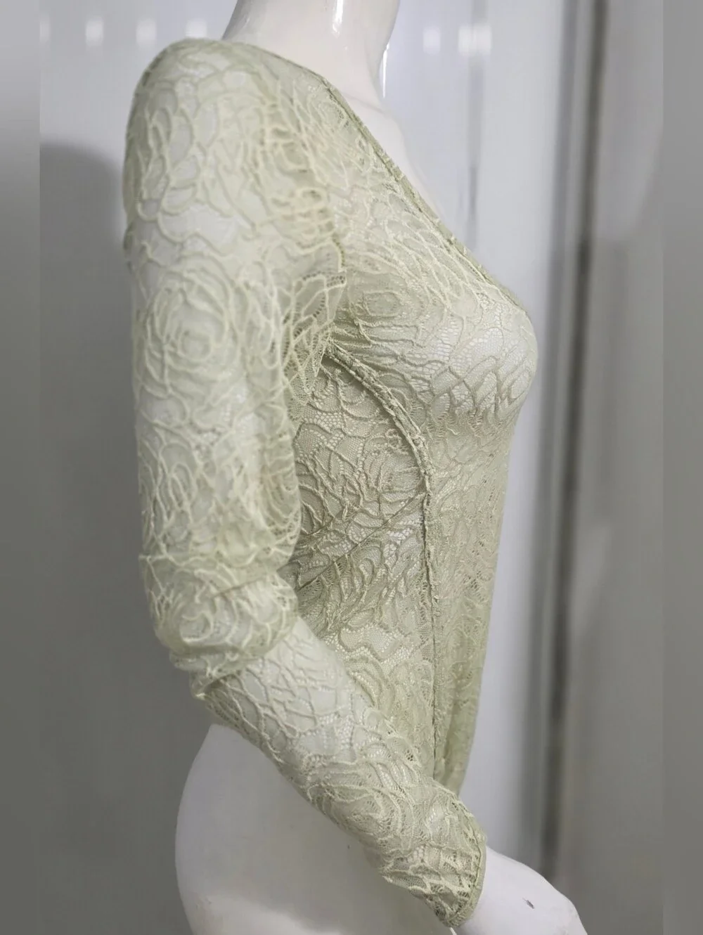 Free People In My Head Body Suit  Sheer Lace Long-Sleeve Size Small NWT